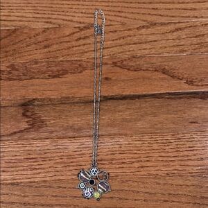Artistic Silver and Purple Swirl Necklace